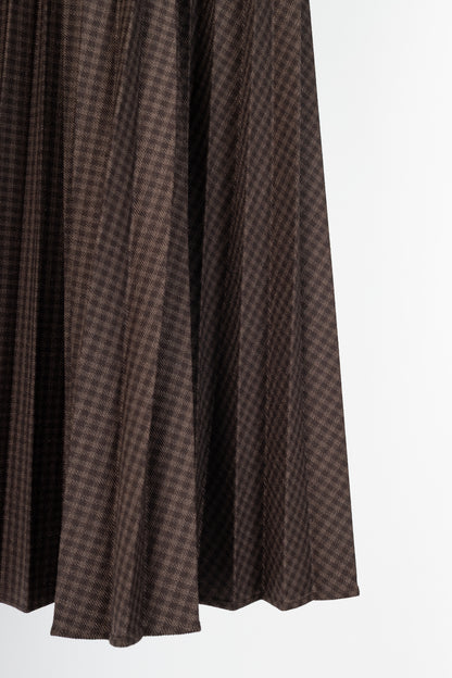 Tibi Brown Multi Jett Suiting Plaid Pleated Wrap Skirt