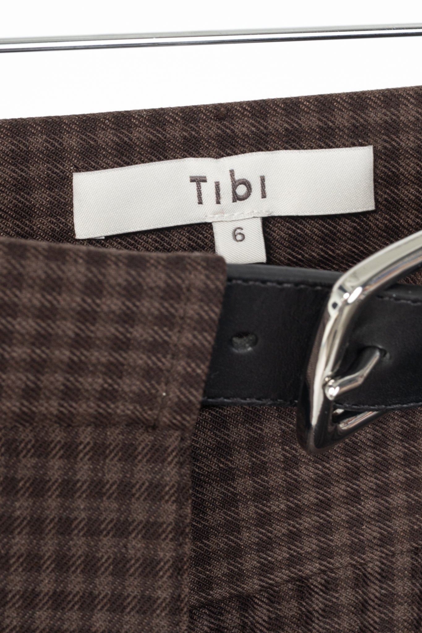 Tibi Brown Multi Jett Suiting Plaid Pleated Wrap Skirt