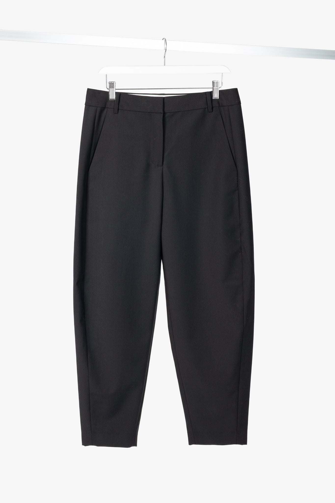 Tibi Black Tropical Wool Sculpted Trouser