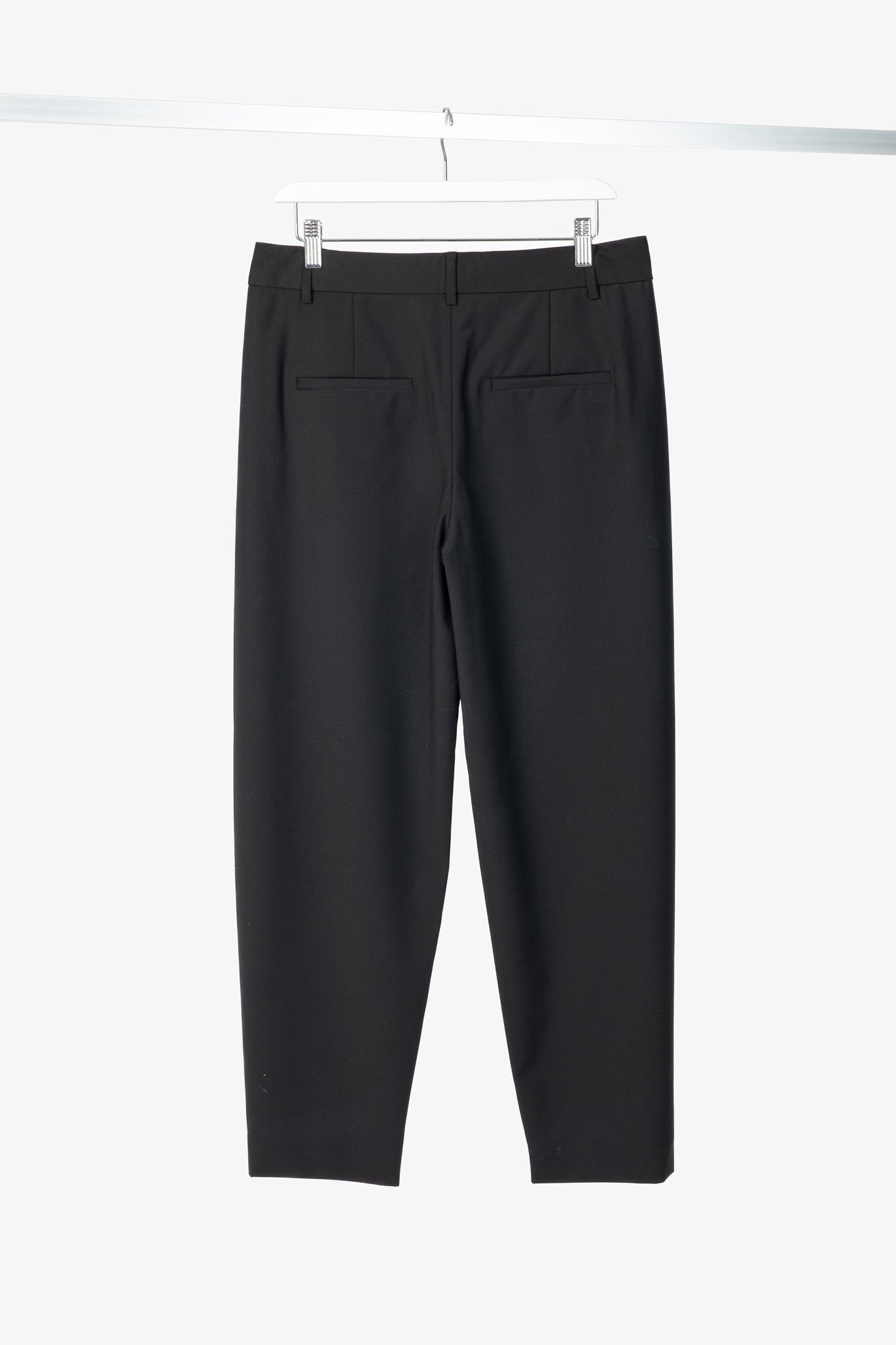 Tibi Black Tropical Wool Sculpted Trouser