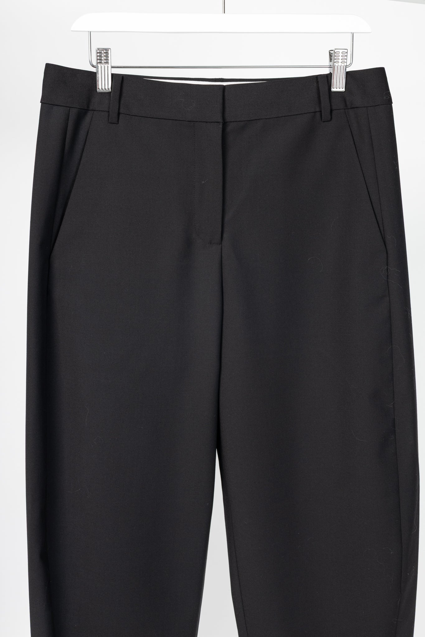 Tibi Black Tropical Wool Sculpted Trouser