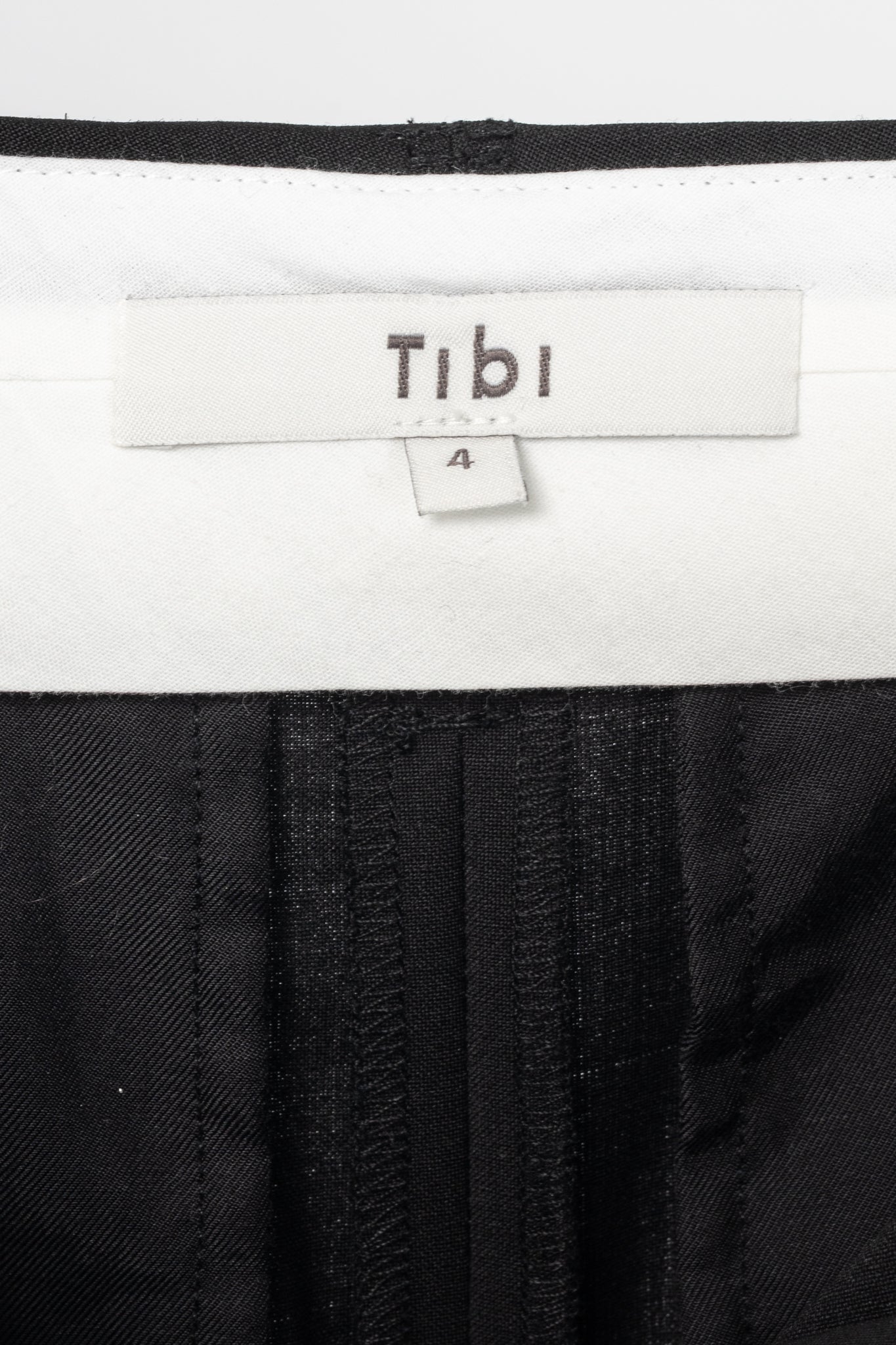 Tibi Black Tropical Wool Sculpted Trouser