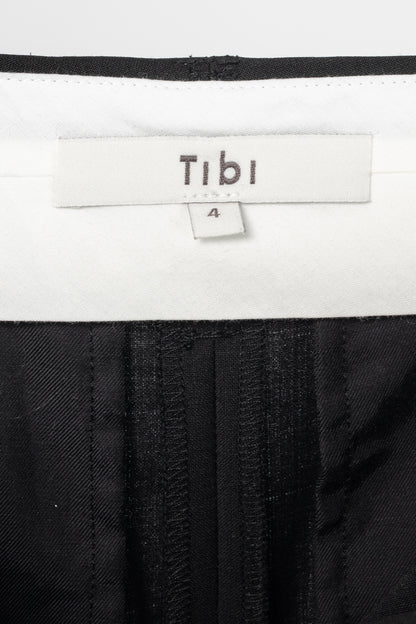 Tibi Black Tropical Wool Sculpted Trouser