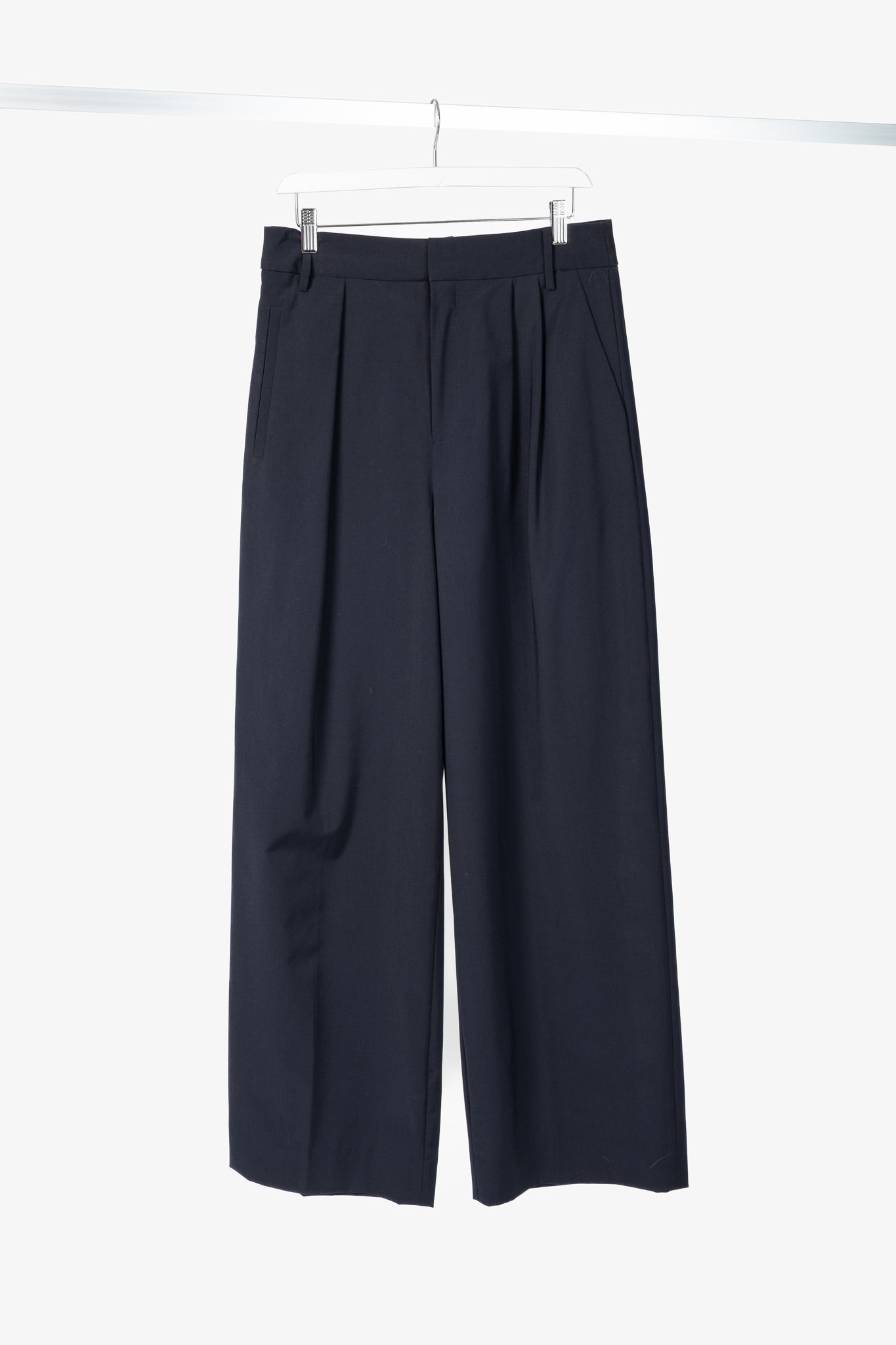 Tibi Stella Navy Tropical Wool Pants