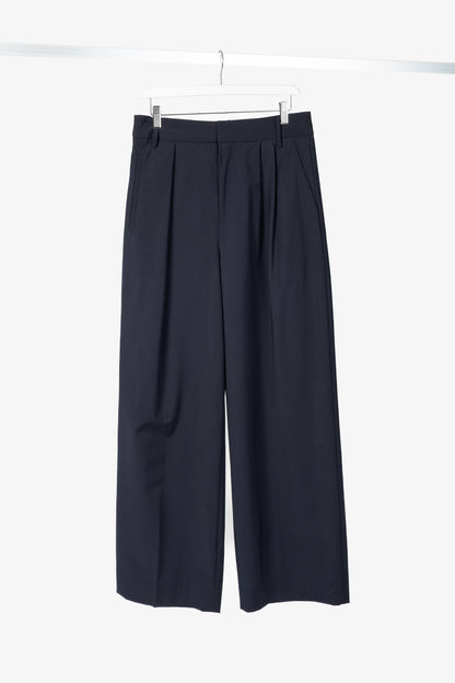 Tibi Stella Navy Tropical Wool Pants