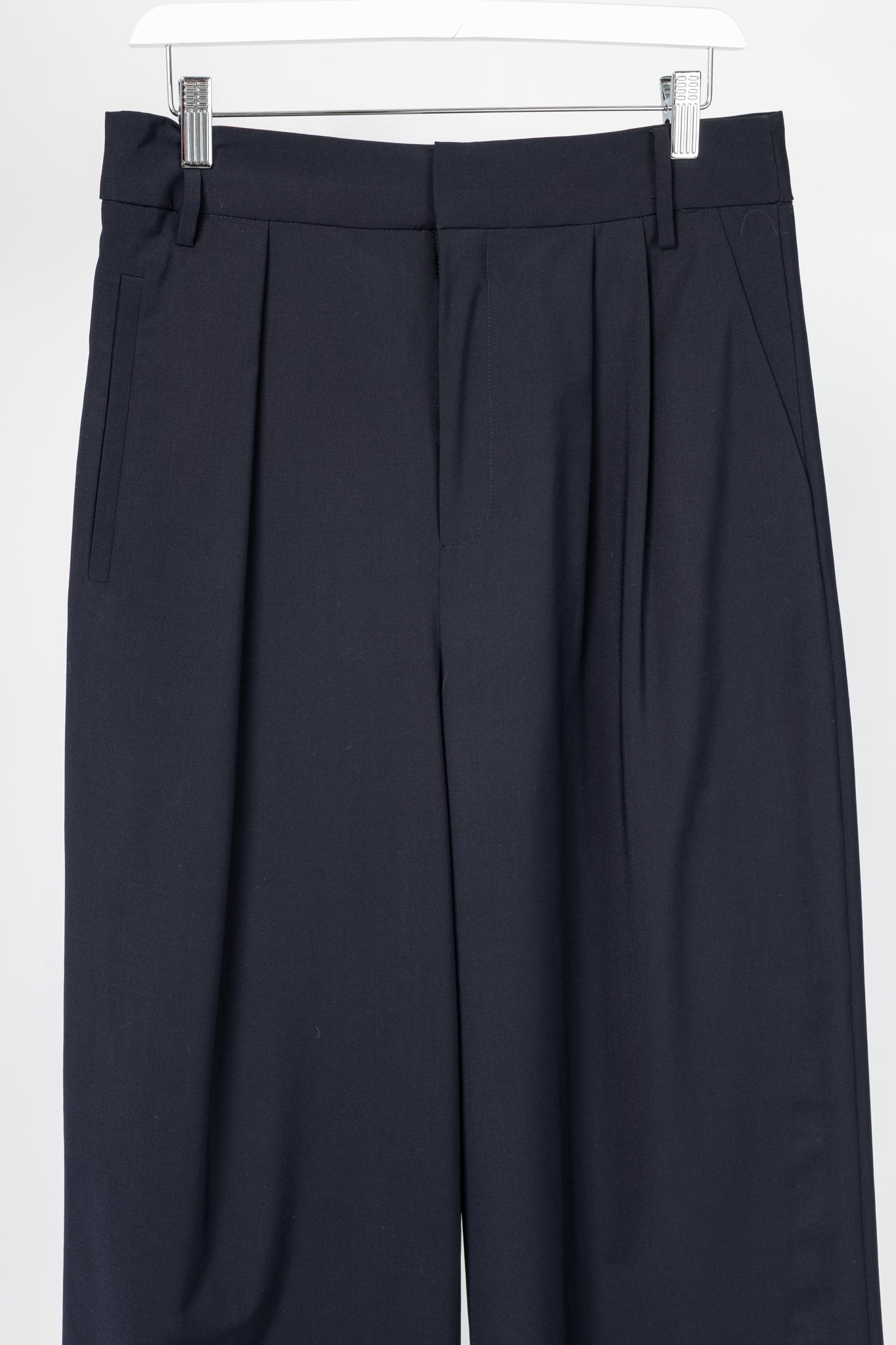 Tibi Stella Navy Tropical Wool Pants