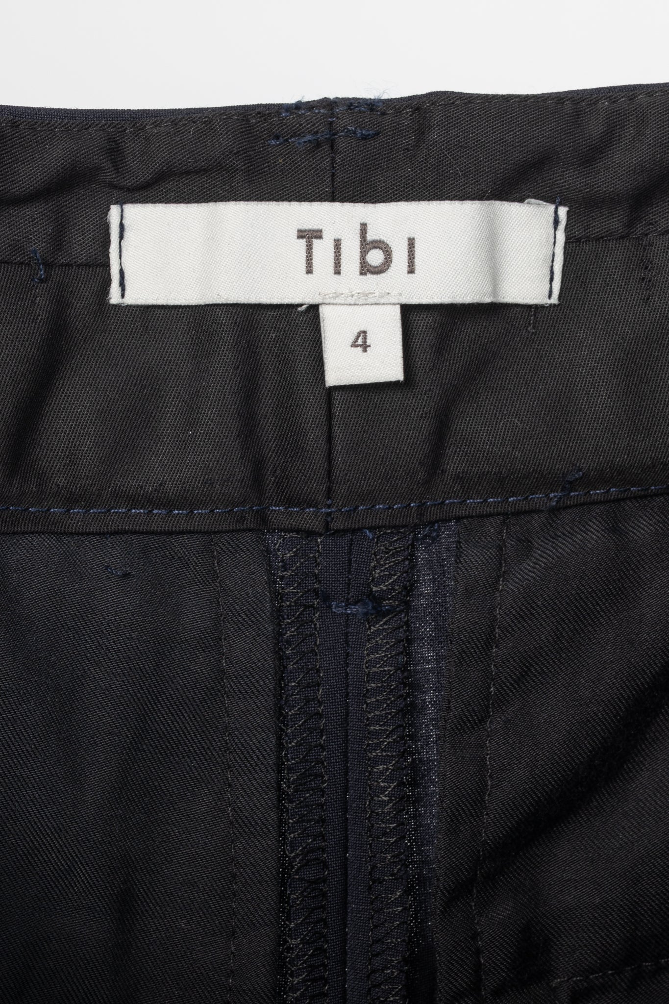 Tibi Stella Navy Tropical Wool Pants