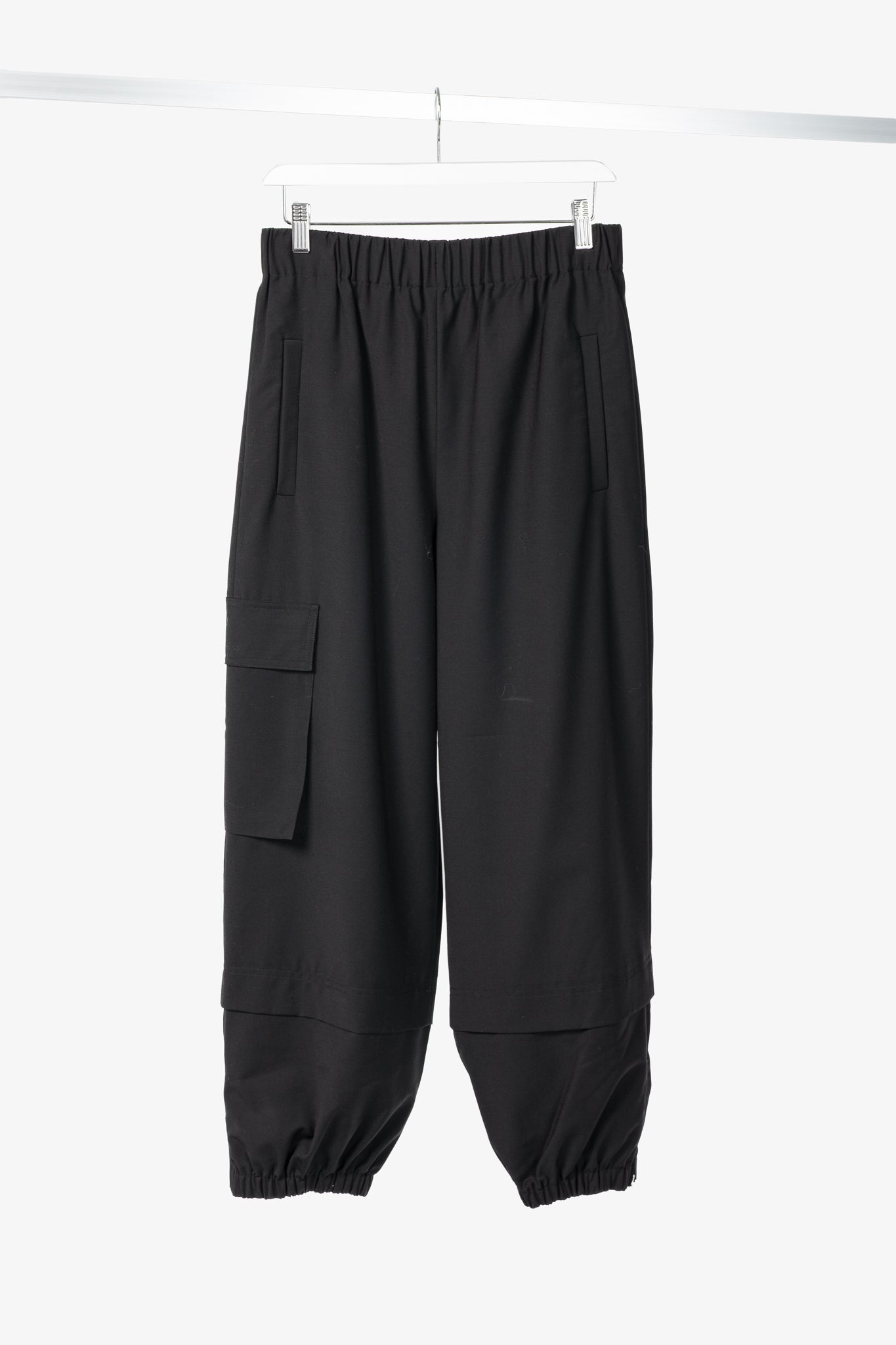 Tibi Wilt Black Tropical Wool Pull-On Jogger