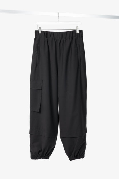 Tibi Wilt Black Tropical Wool Pull-On Jogger