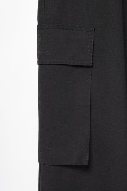 Tibi Wilt Black Tropical Wool Pull-On Jogger