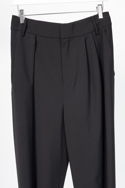 Tibi Stella Black Tropical Wool Removable-Ankle-Band Pants