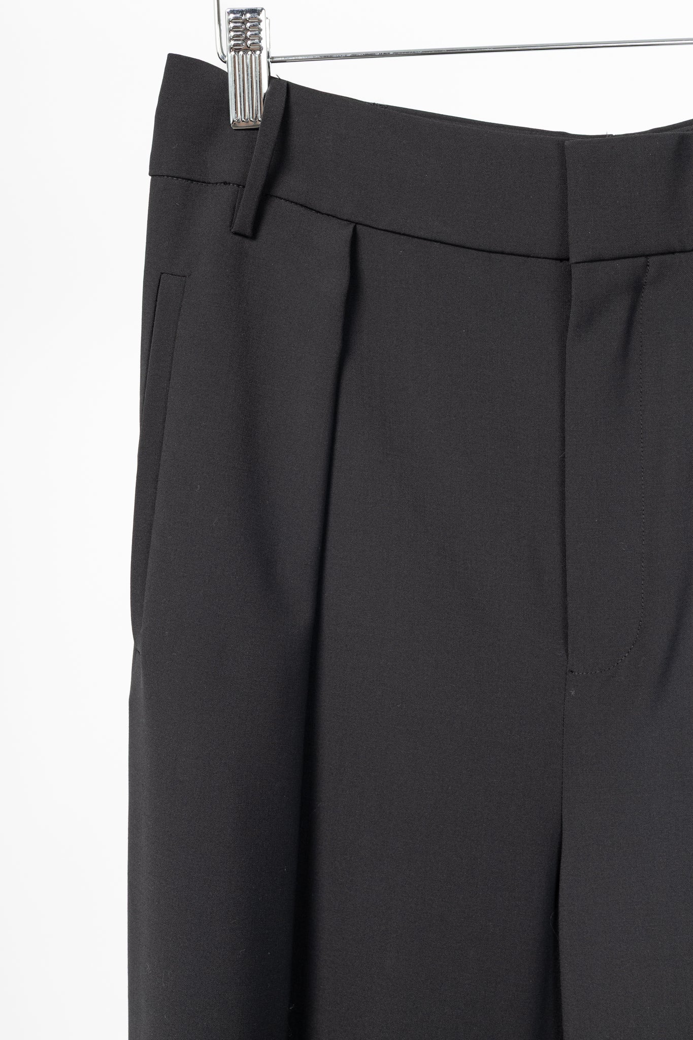 Tibi Stella Black Tropical Wool Removable-Ankle-Band Pants