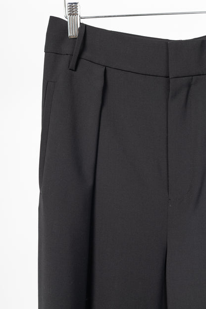 Tibi Stella Black Tropical Wool Removable-Ankle-Band Pants