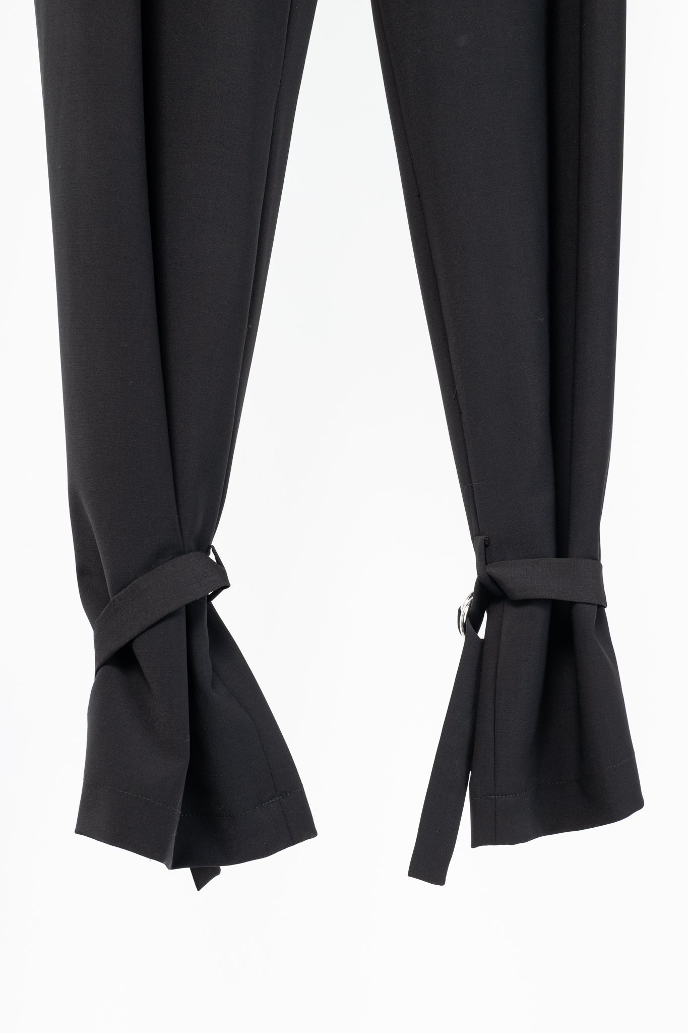 Tibi Stella Black Tropical Wool Removable-Ankle-Band Pants
