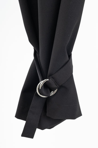Tibi Stella Black Tropical Wool Removable-Ankle-Band Pants
