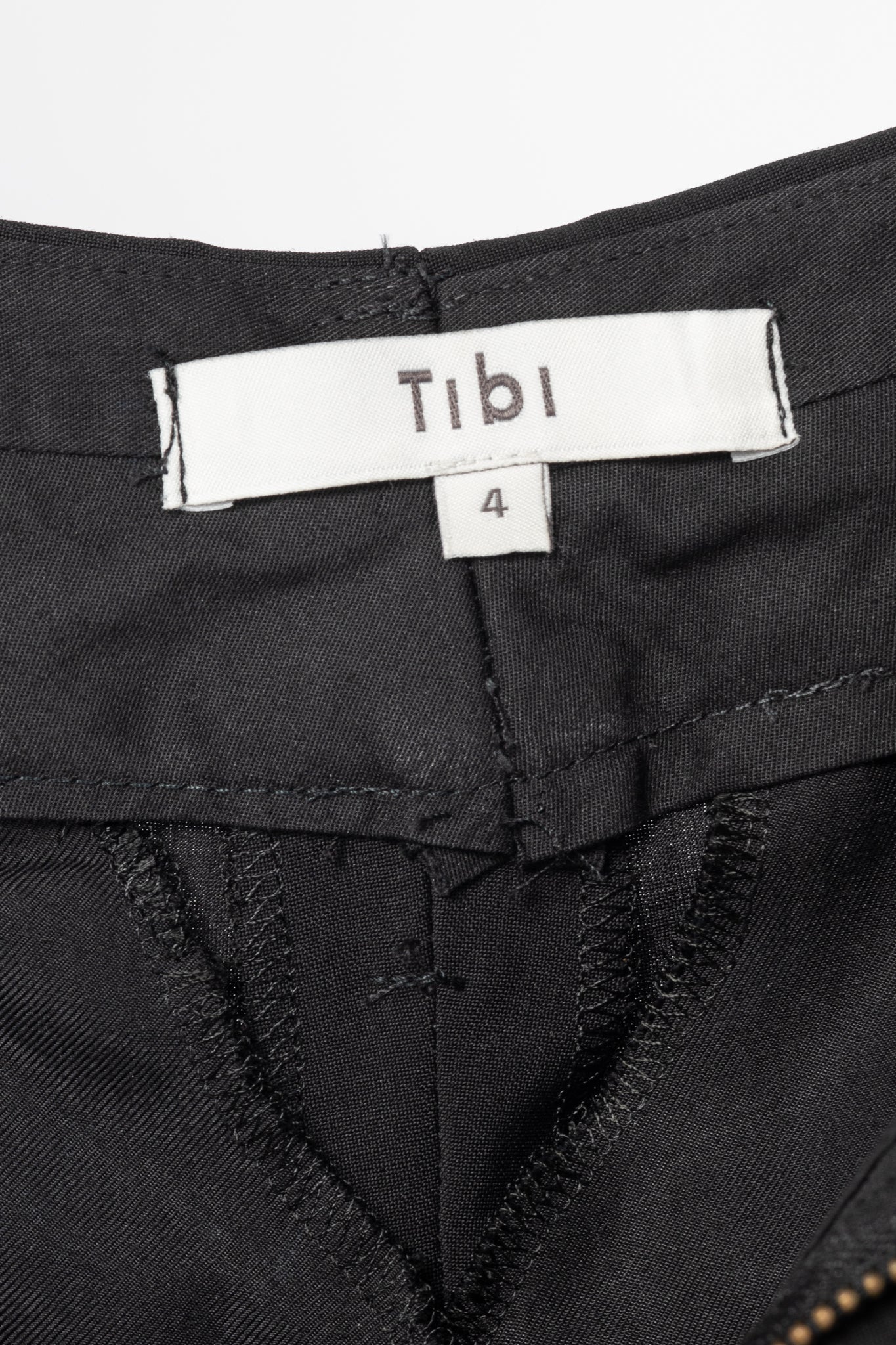 Tibi Stella Black Tropical Wool Removable-Ankle-Band Pants