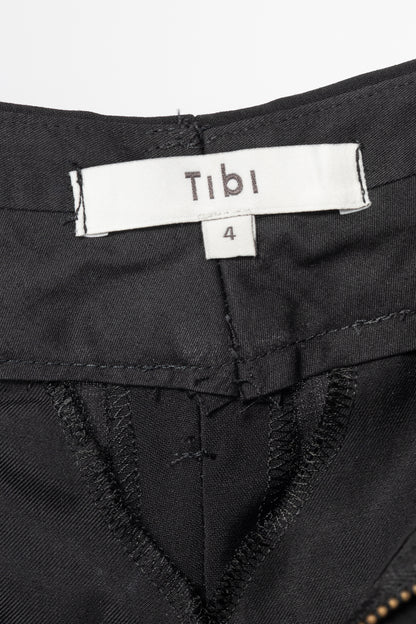 Tibi Stella Black Tropical Wool Removable-Ankle-Band Pants