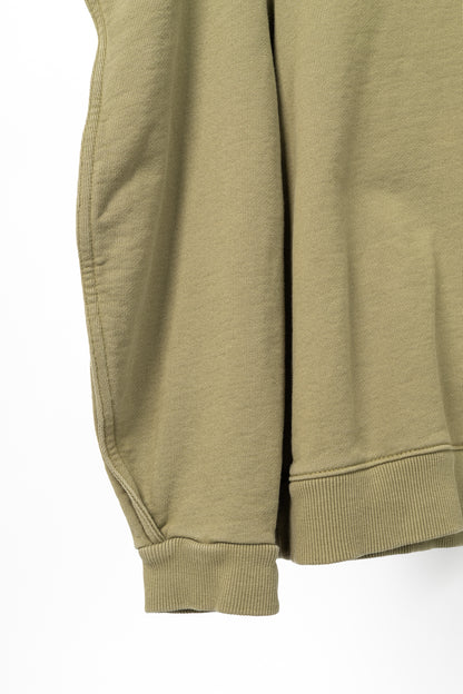 Tibi Moss Cotton French Terry Scallop Cropped Sweatshirt