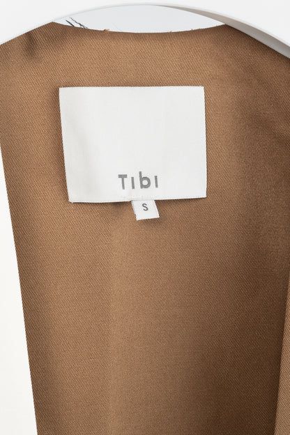 Tibi AW/19 Ivory-Multi Colorblock Techy Twill Trench Dress
