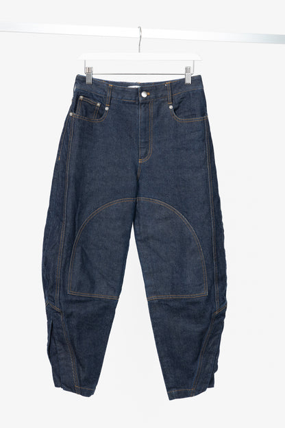Tibi Earl Dark Denim Indigo Barrel Jeans