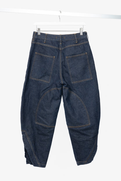 Tibi Earl Dark Denim Indigo Barrel Jeans
