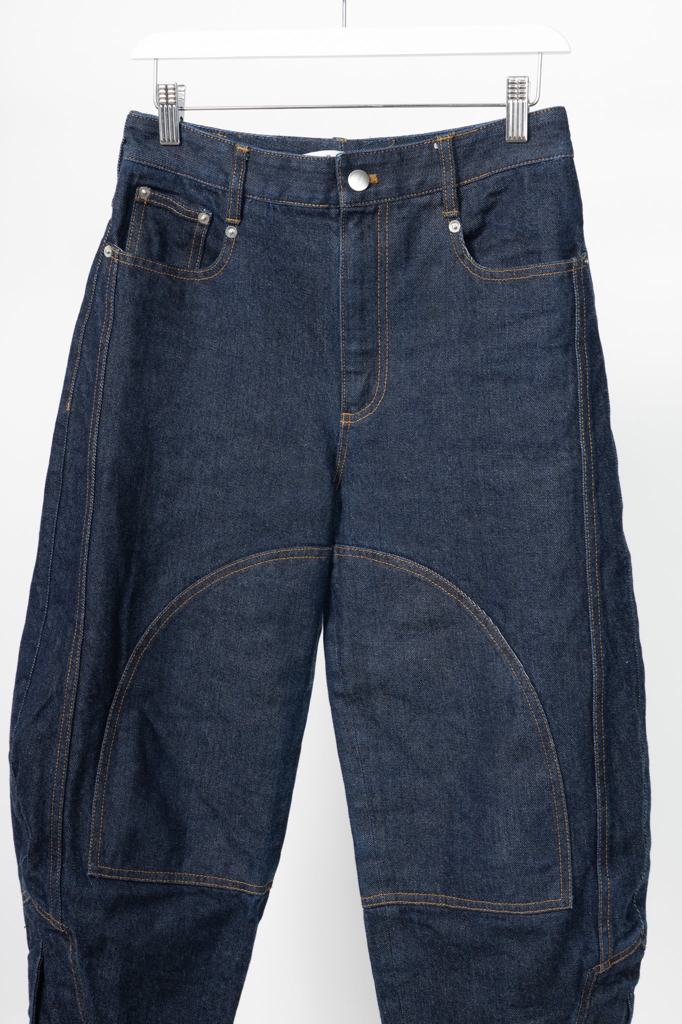 Tibi Earl Dark Denim Indigo Barrel Jeans