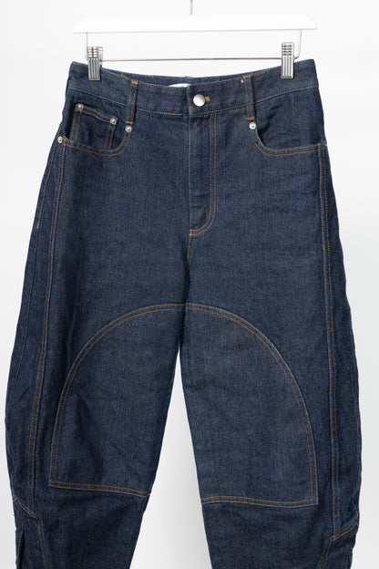 Tibi Earl Dark Denim Indigo Barrel Jeans