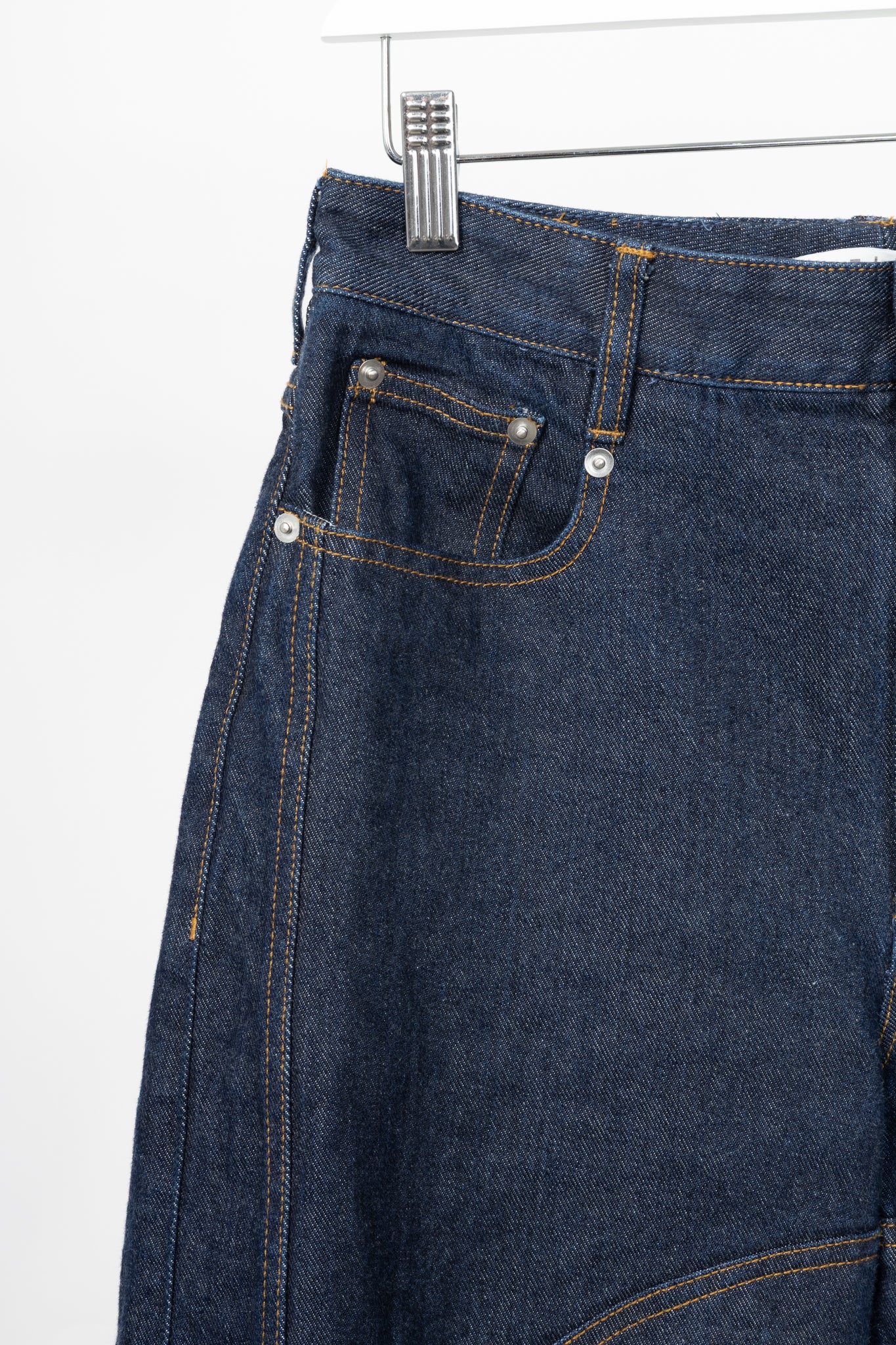 Tibi Earl Dark Denim Indigo Barrel Jeans