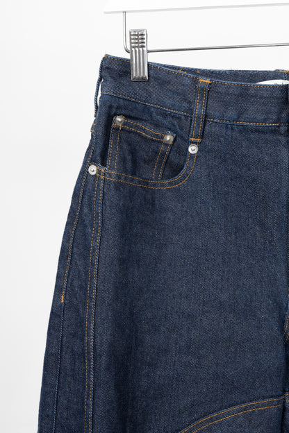 Tibi Earl Dark Denim Indigo Barrel Jeans