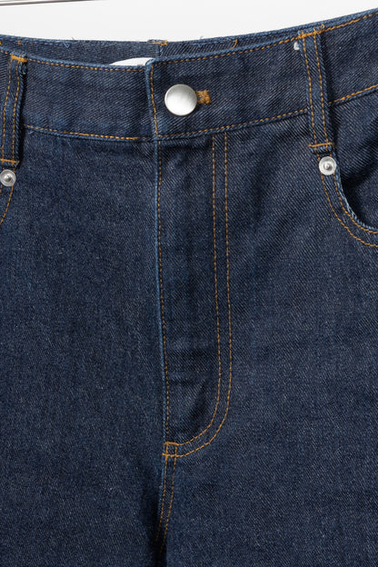 Tibi Earl Dark Denim Indigo Barrel Jeans