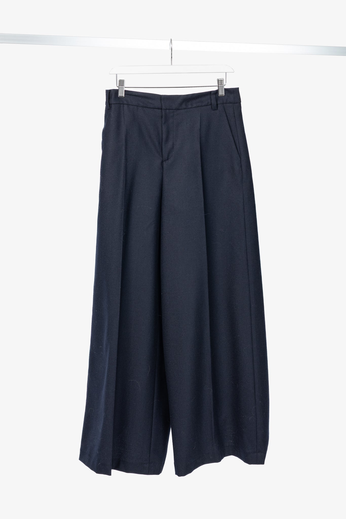 Tibi Murray Navy Superfine Wool Flannel Trouser