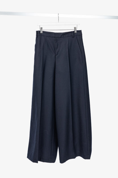 Tibi Murray Navy Superfine Wool Flannel Trouser