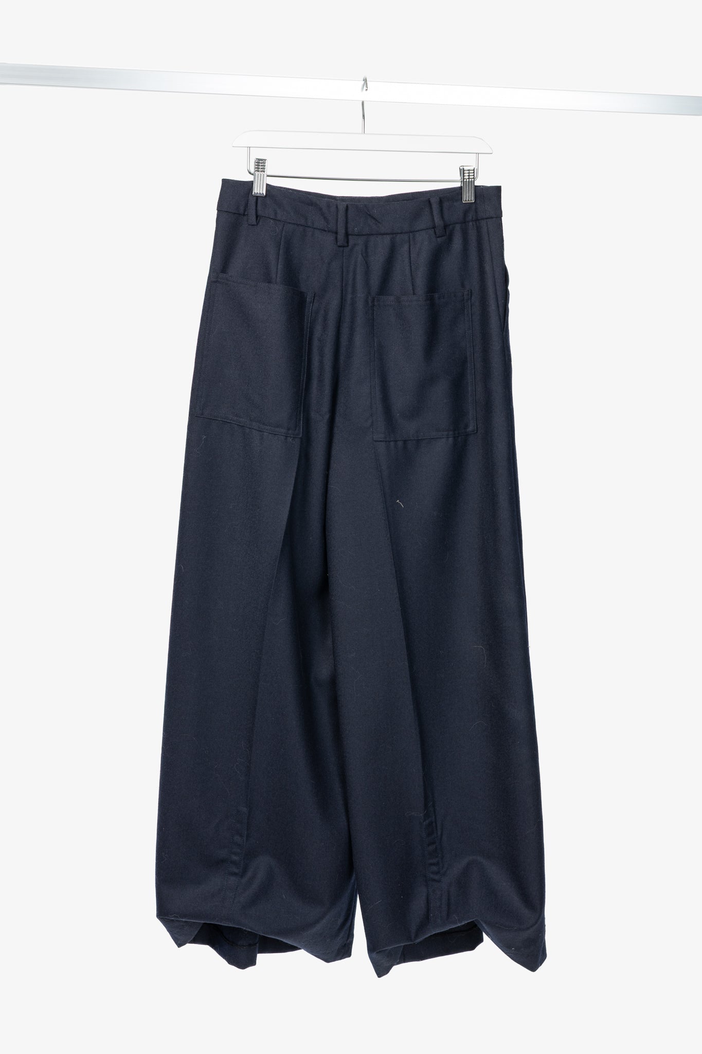 Tibi Murray Navy Superfine Wool Flannel Trouser