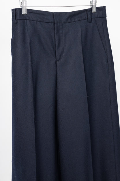 Tibi Murray Navy Superfine Wool Flannel Trouser