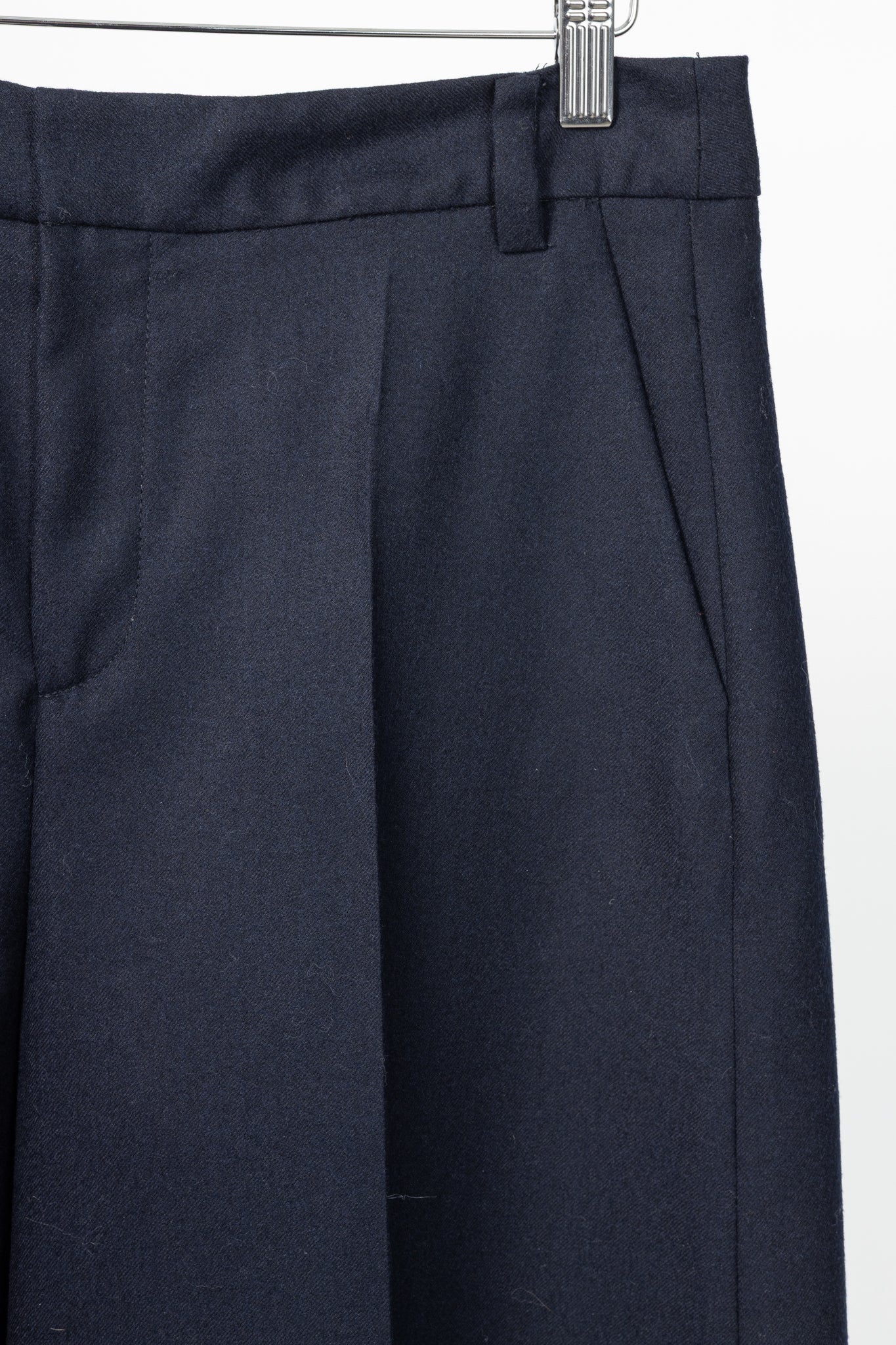 Tibi Murray Navy Superfine Wool Flannel Trouser