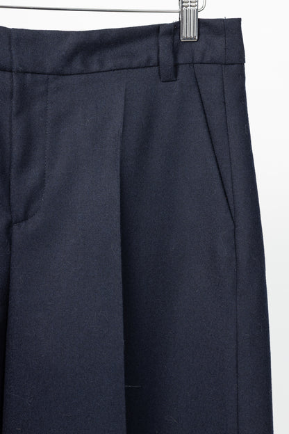 Tibi Murray Navy Superfine Wool Flannel Trouser