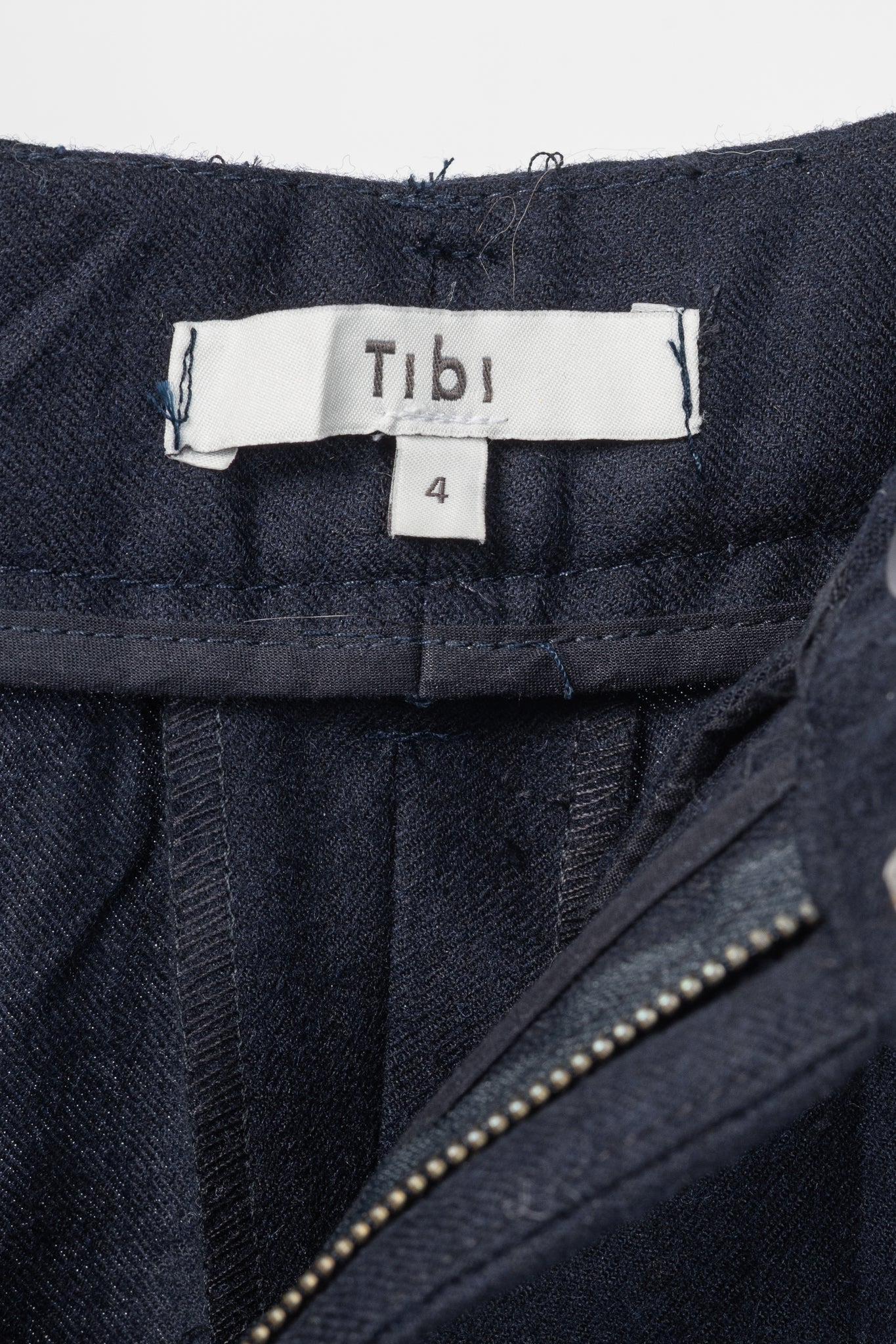 Tibi Murray Navy Superfine Wool Flannel Trouser