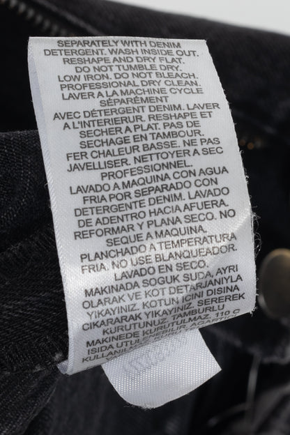 Tibi Newman Black Denim Frayed-Waist Jeans