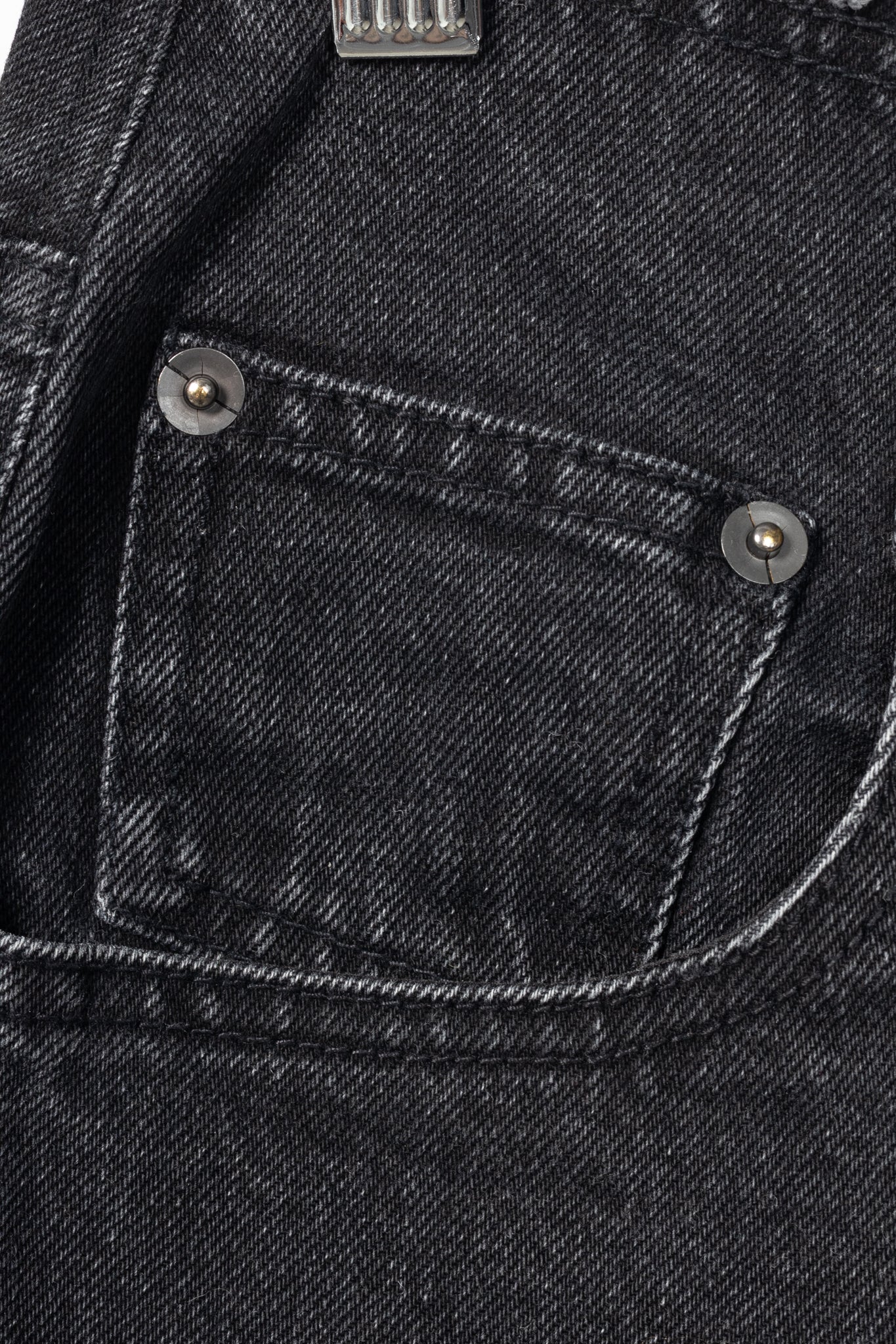 Tibi Newman Black Denim Frayed-Waist Jeans