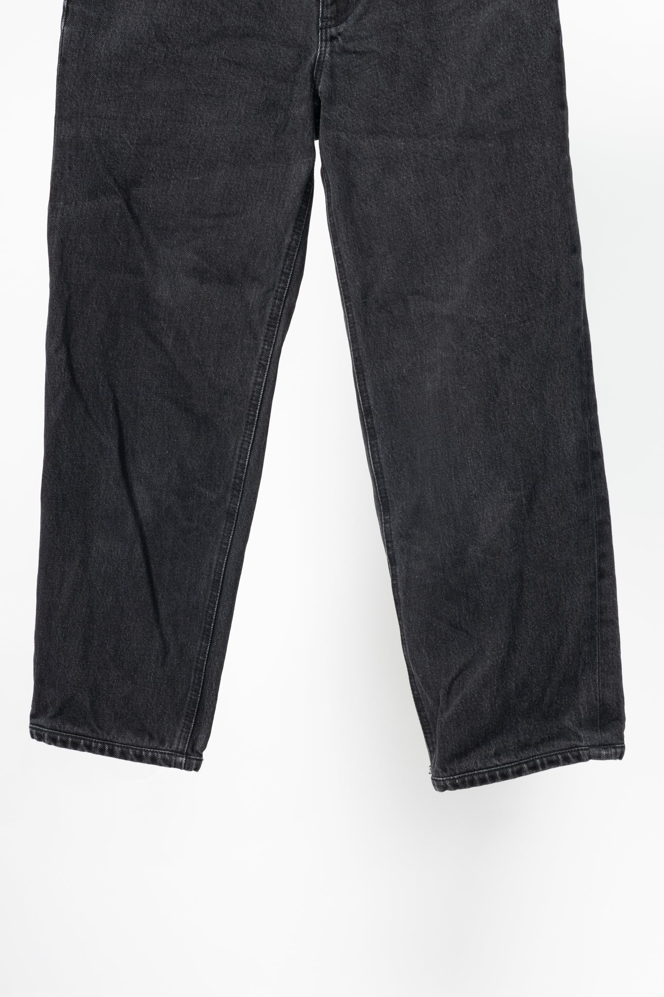 Tibi Newman Black Denim Frayed-Waist Jeans