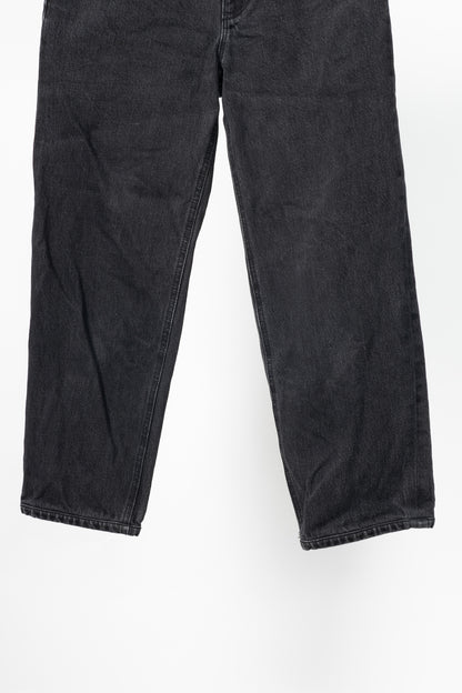 Tibi Newman Black Denim Frayed-Waist Jeans