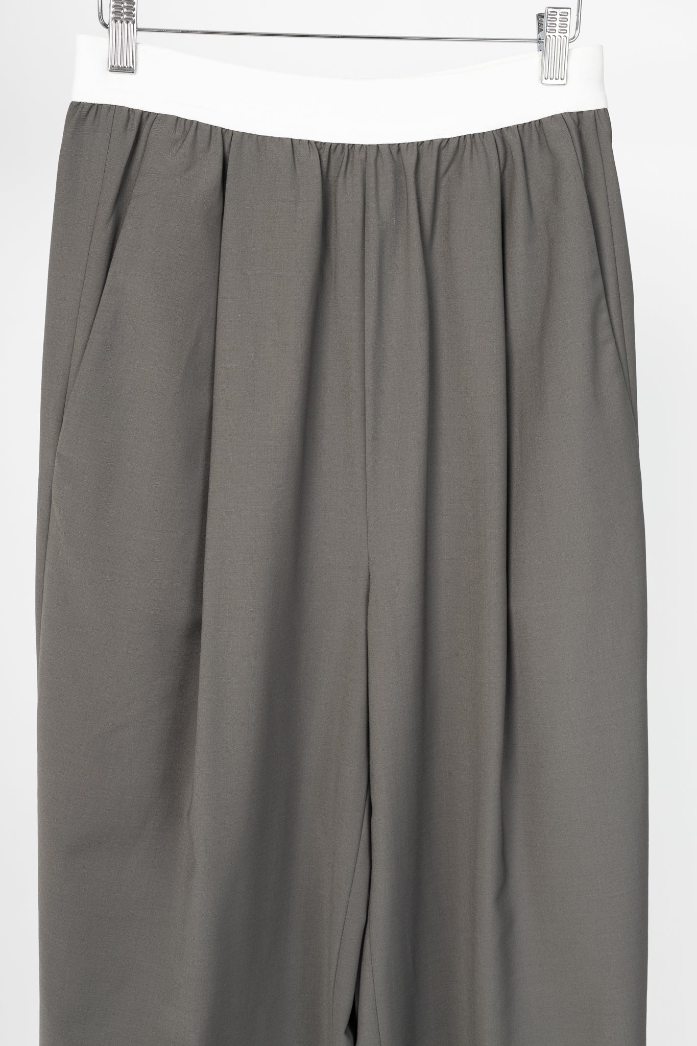 Tibi Marit Dark Stone Tropical Wool Pull-On Pant