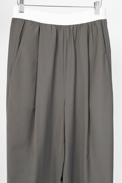 Tibi Marit Dark Stone Tropical Wool Pull-On Pant