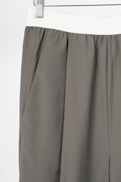 Tibi Marit Dark Stone Tropical Wool Pull-On Pant