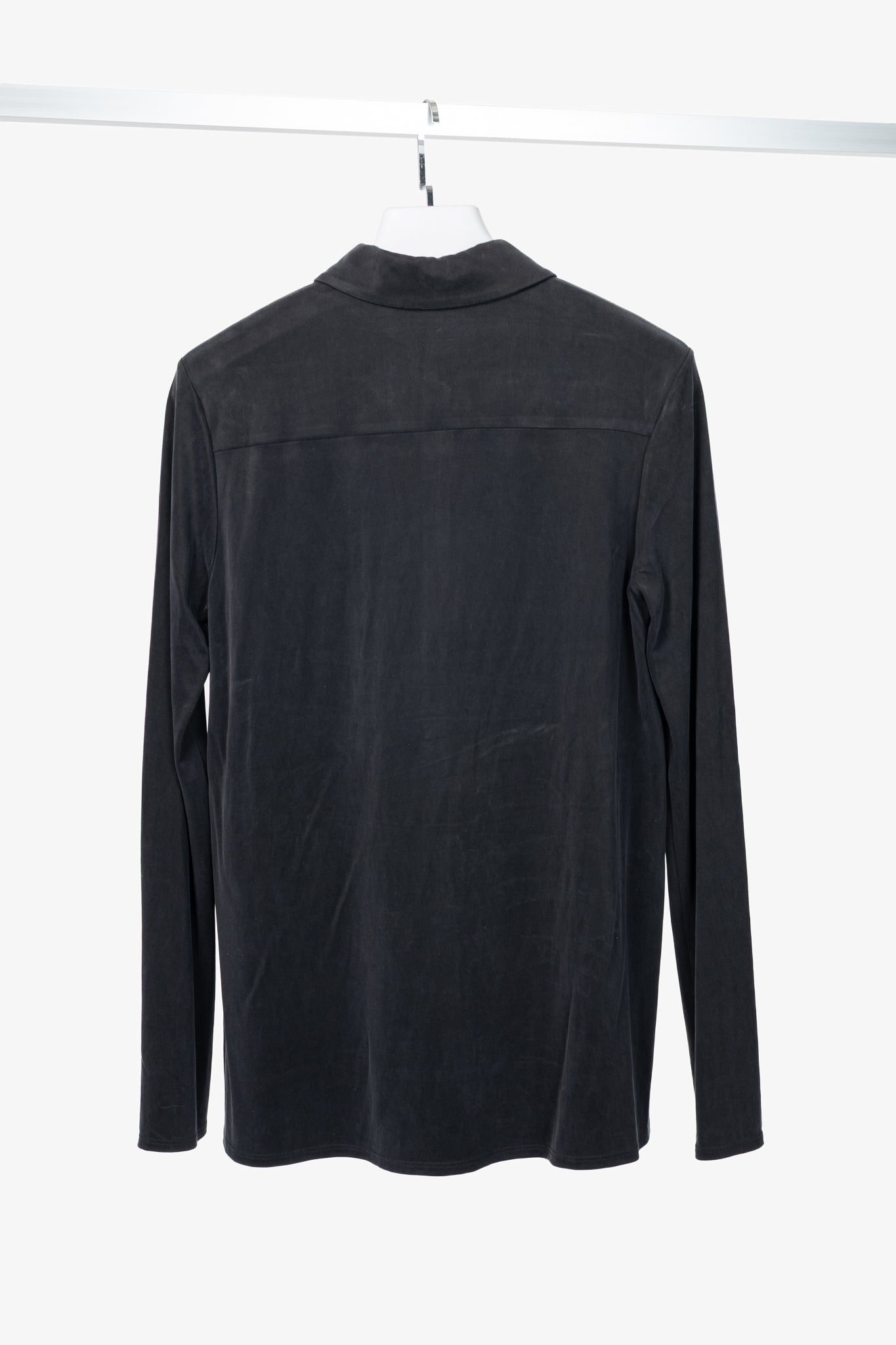 Tibi Black Deeba Cupro Slim Shirt