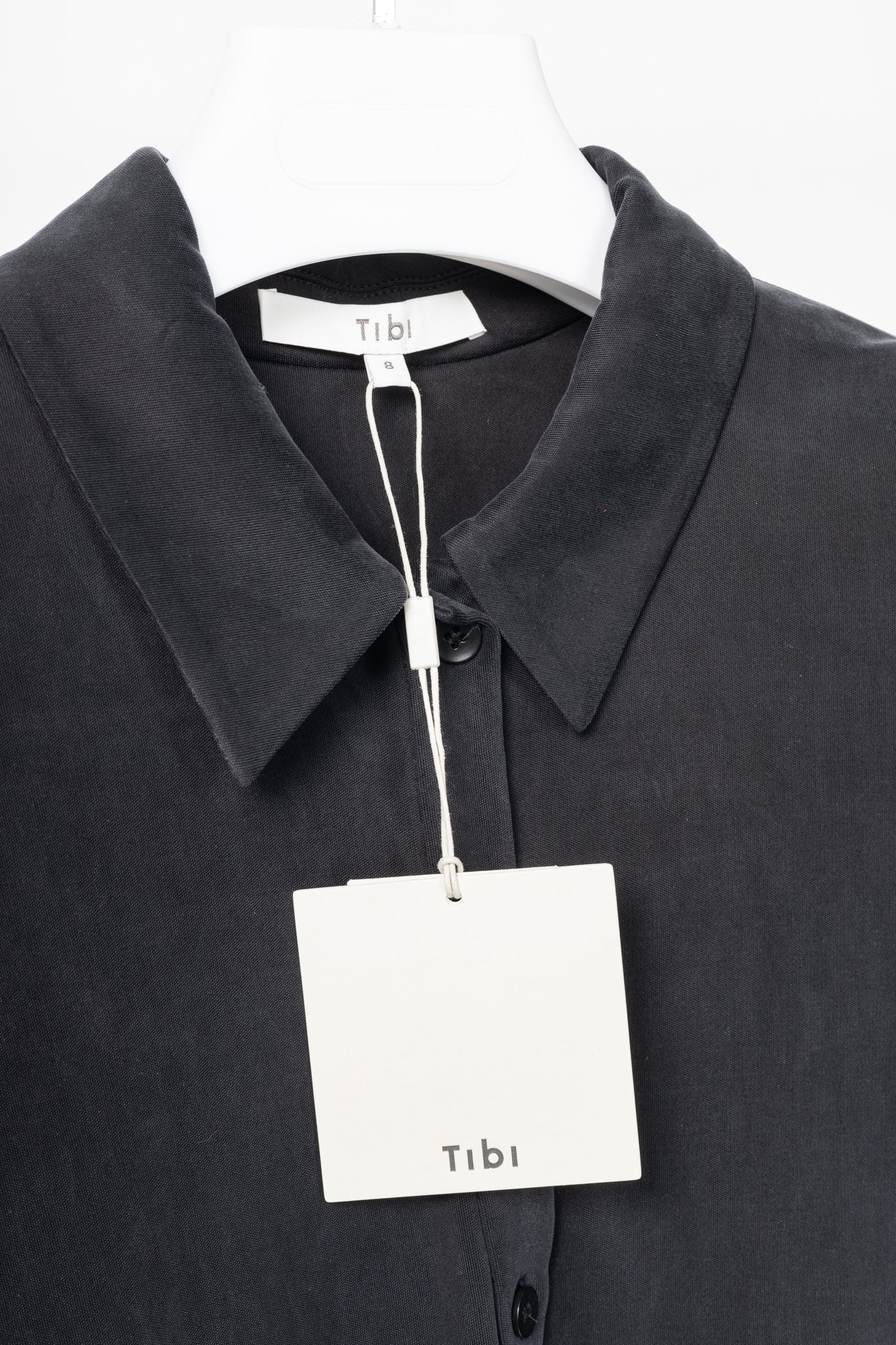 Tibi Black Deeba Cupro Slim Shirt