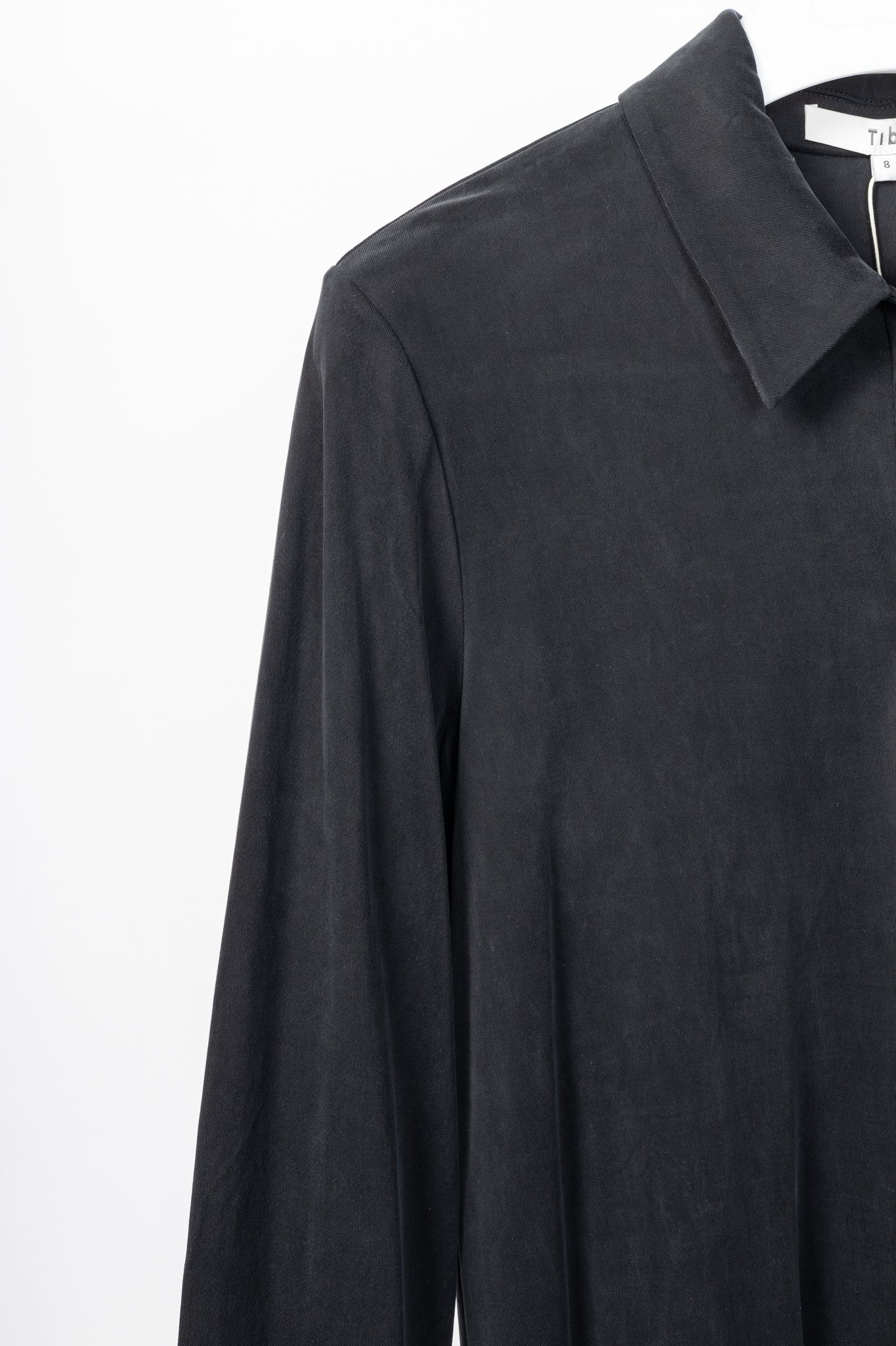 Tibi Black Deeba Cupro Slim Shirt
