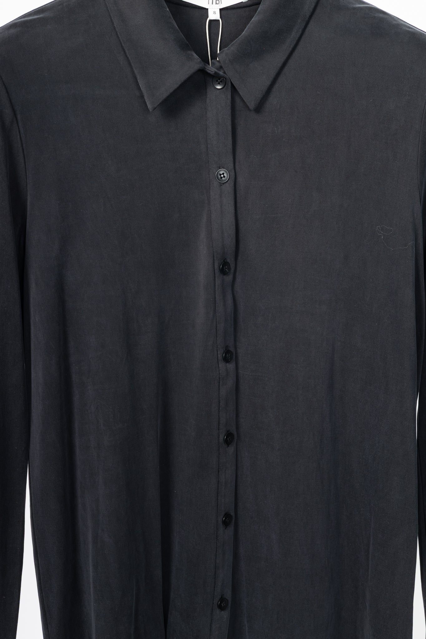 Tibi Black Deeba Cupro Slim Shirt