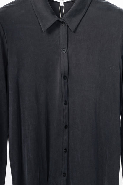 Tibi Black Deeba Cupro Slim Shirt
