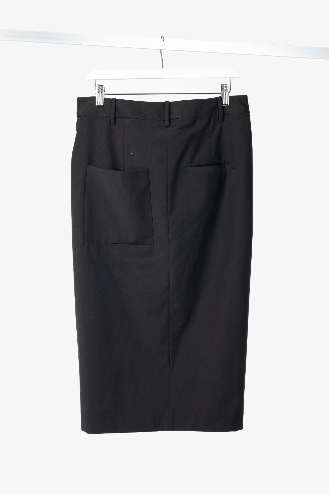 Tibi Black Tropical Wool Wrap Trouser Skirt